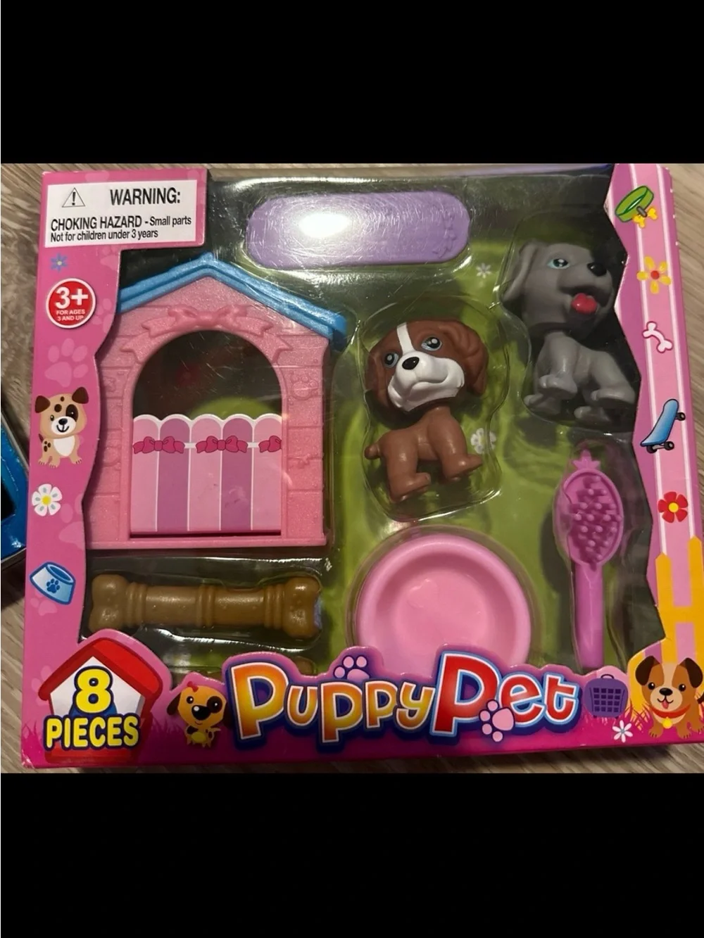 Two Puppy Pet Sets,  Play Set, total 4 Puppy figurines